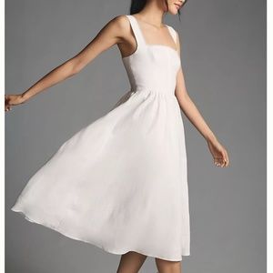 Reformation Tagliatelle Linen Dress - White